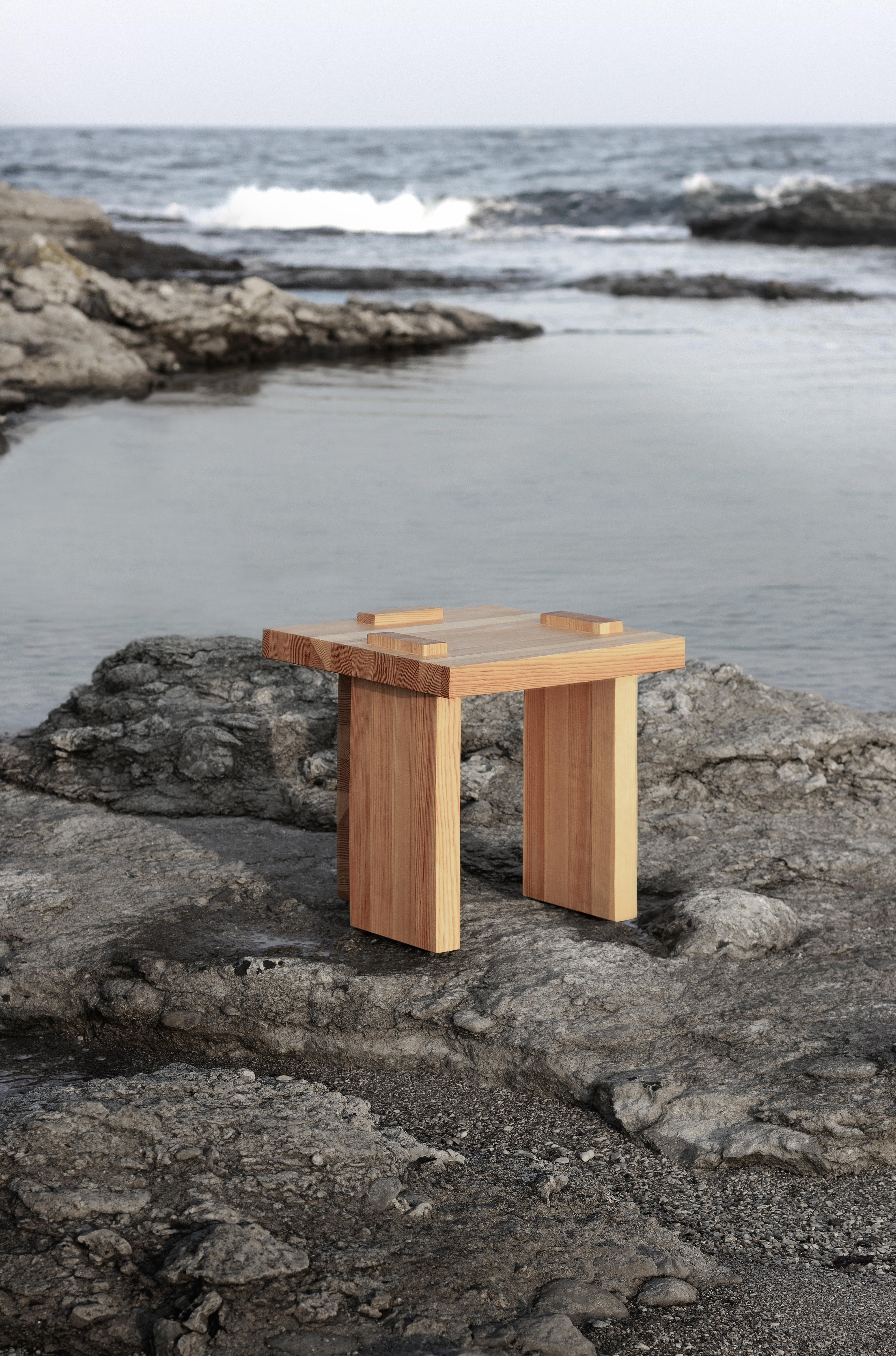 Wood Itooraba Stool by Sizar Alexis For Sale