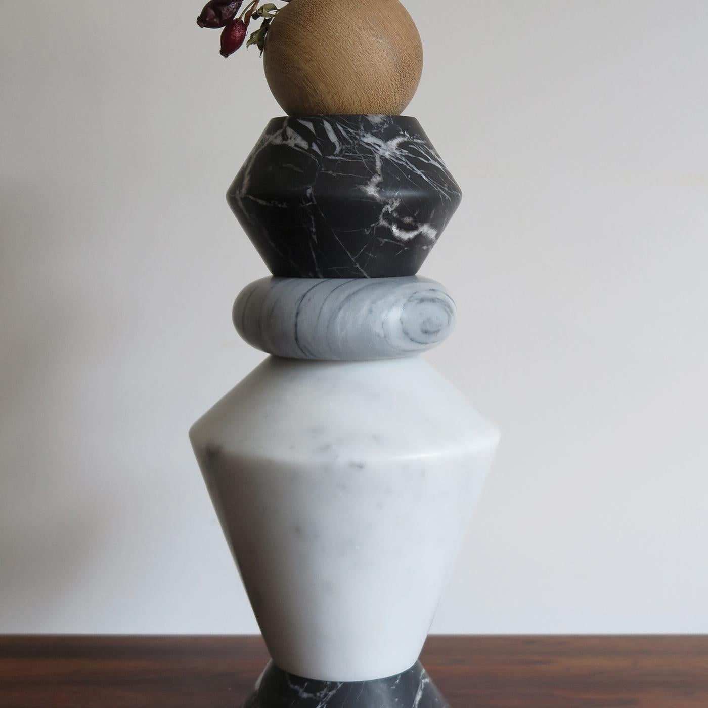 Contemporary iTotem Marble and Wood #1