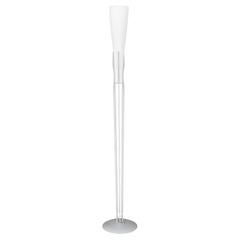 Itre Aluminum and White Glass Floor Lamp