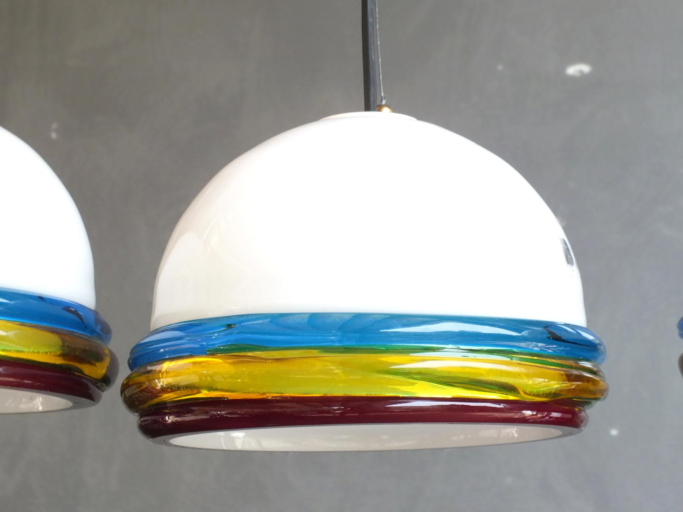 Lampada da soffitto ITRE Murano Italia in vetro cordonato fatto a mano design anni '70 in vendita 4
