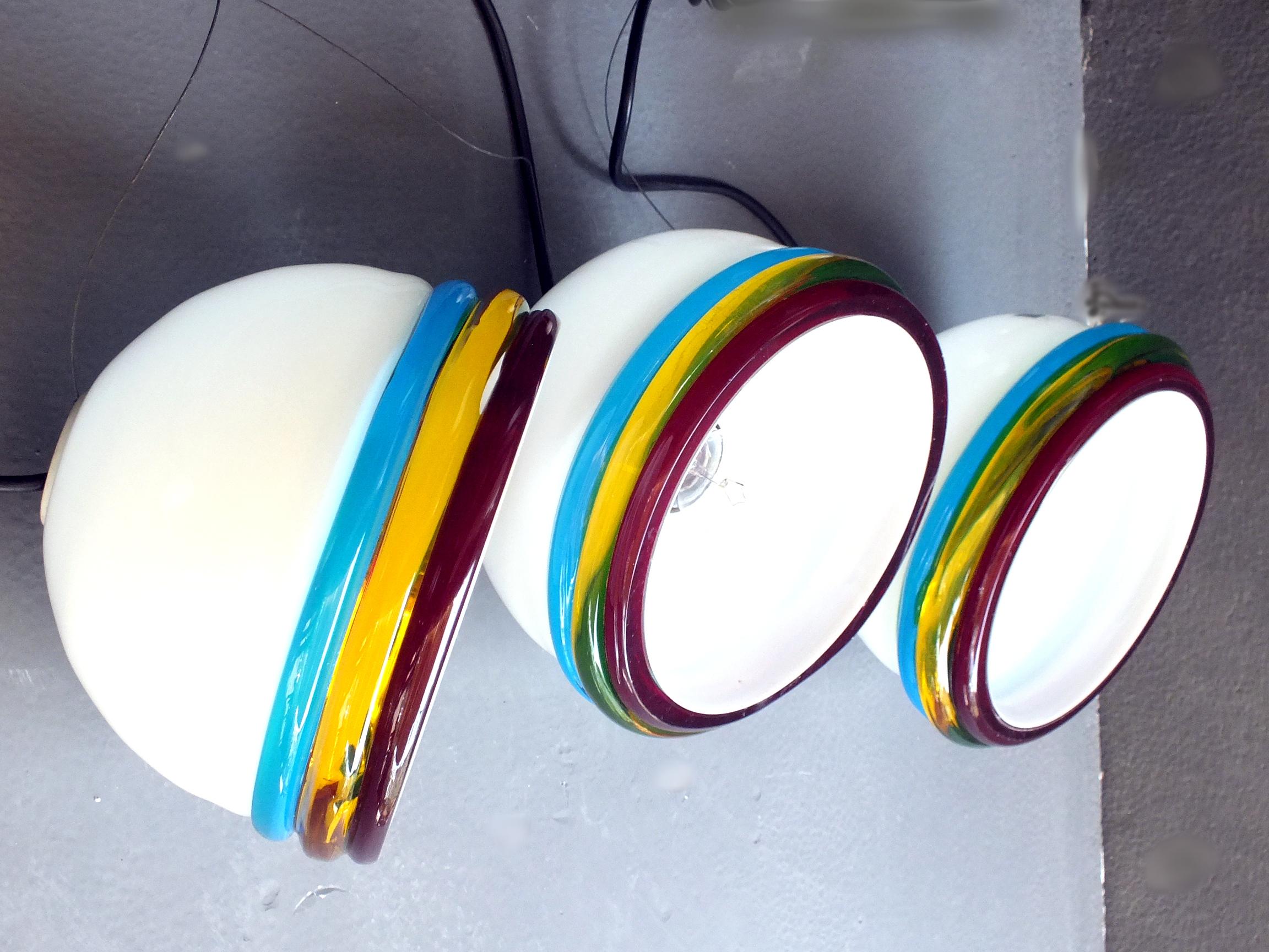 Lampada da soffitto ITRE Murano Italia in vetro cordonato fatto a mano design anni '70 in vendita 5