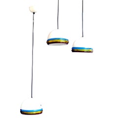 Itre Murano Italy ceiling lamp in hand made glass "cordonato" design years '70