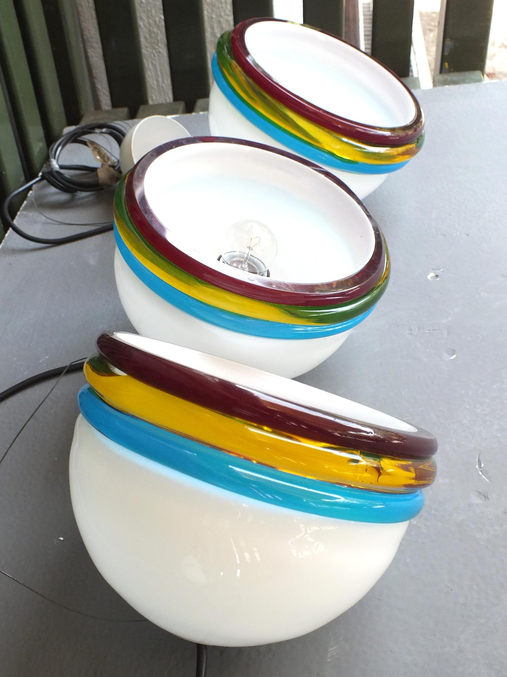 Lampada da soffitto ITRE Murano Italia in vetro cordonato fatto a mano design anni '70 in vendita 1