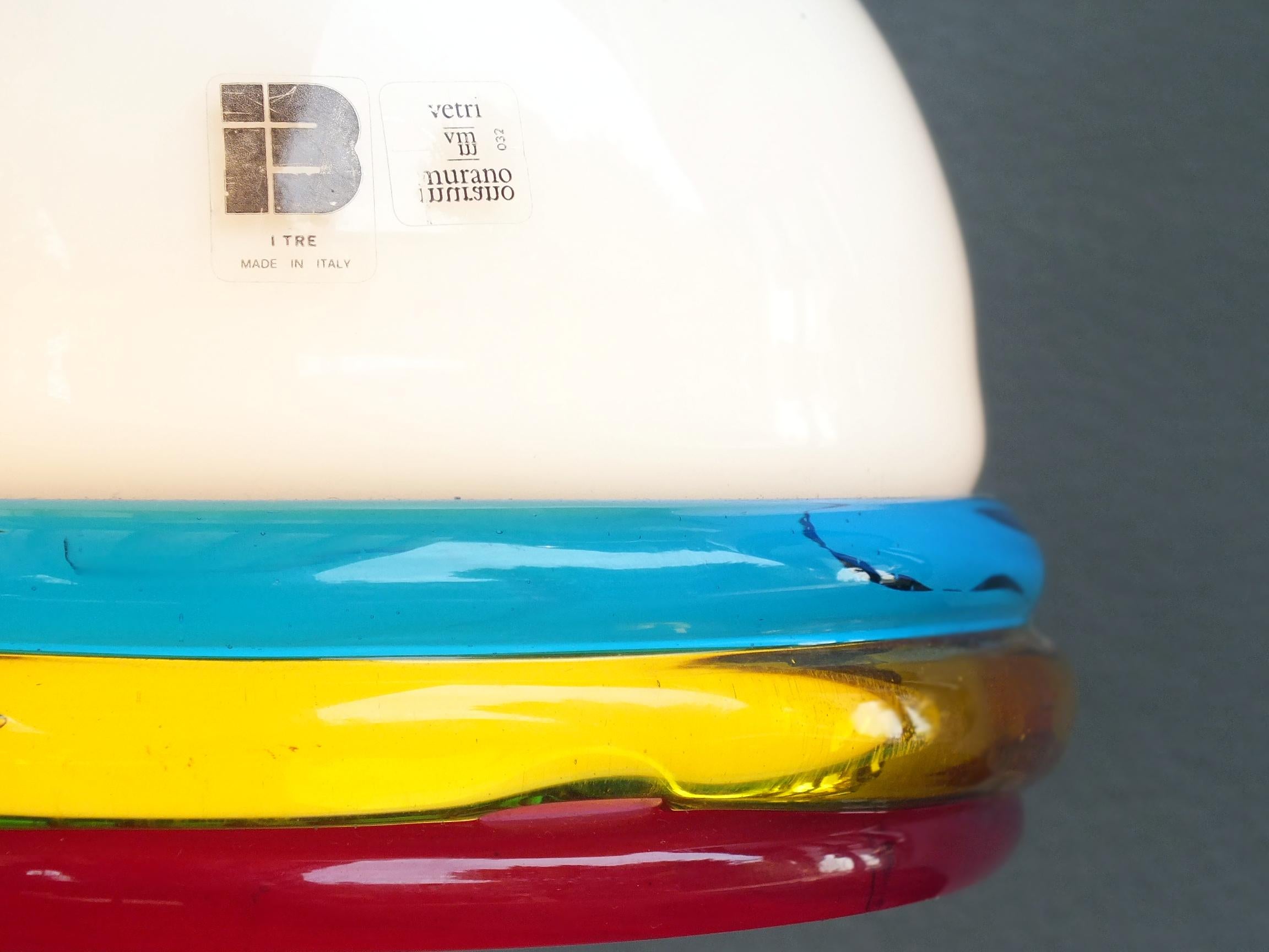 Lampada da soffitto ITRE Murano Italia in vetro cordonato fatto a mano design anni '70 in vendita 2
