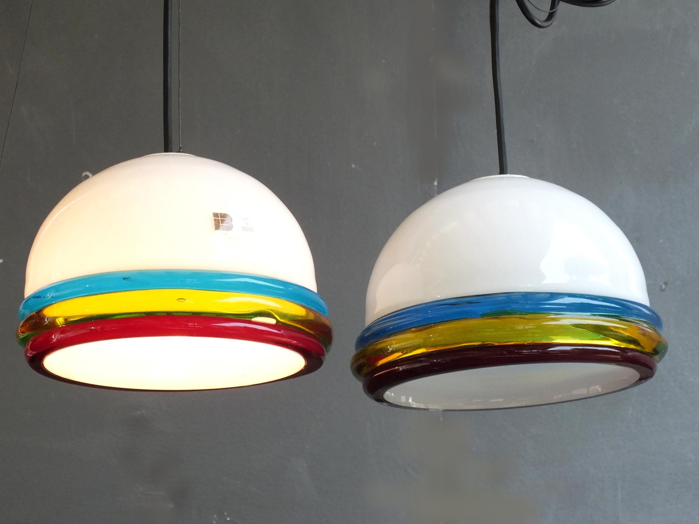 Lampada da soffitto ITRE Murano Italia in vetro cordonato fatto a mano design anni '70 in vendita 3