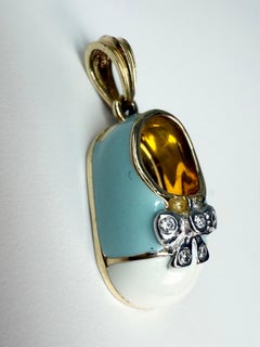 ITS a BOY pendant baby shower pendant baby shoe pendant baby pendant 14KT gold