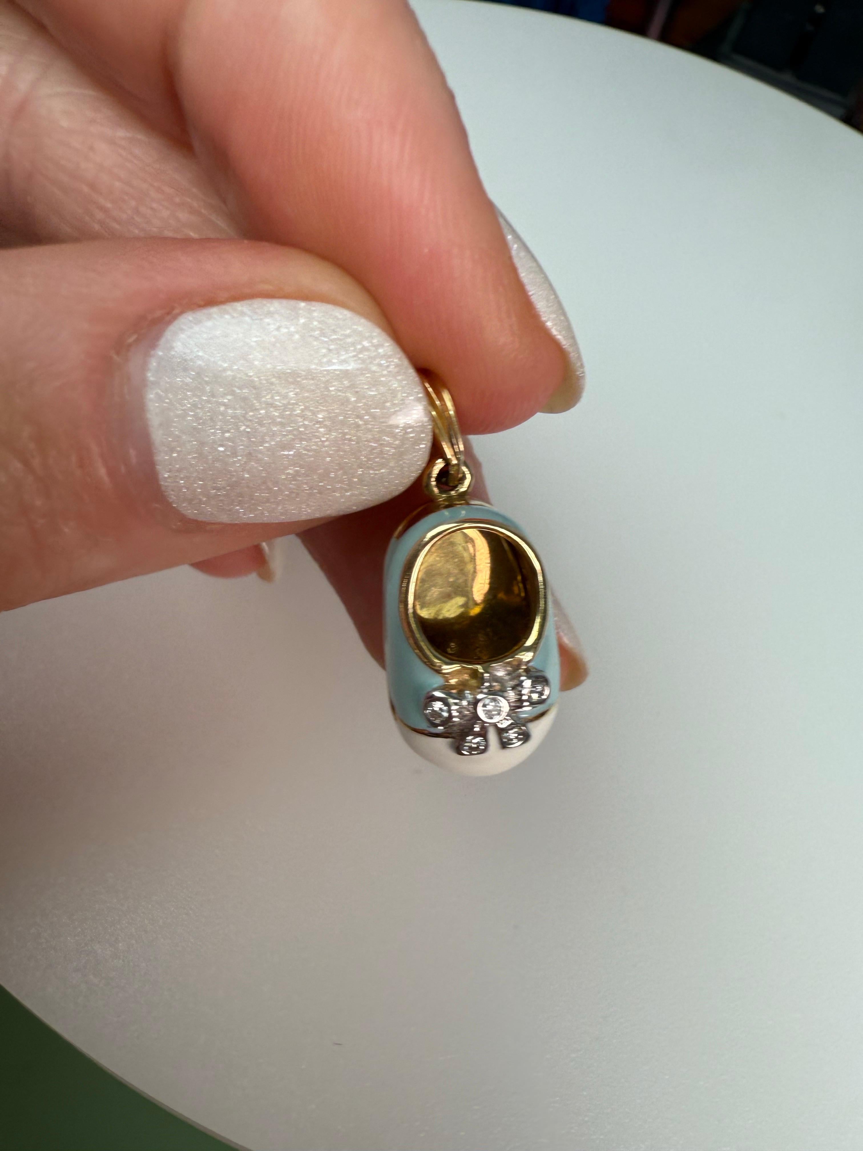 da uomo o donna Ciondolo ITS a BOY ciondolo per la festa del bebè ciondolo per la scarpetta del bebè ciondolo in oro 14KT in vendita