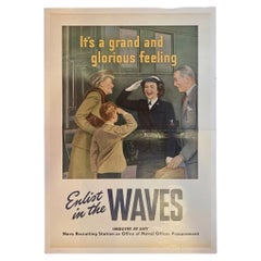 "È una sensazione grandiosa e gloriosa. Arruolati nei WAVES" Poster vintage della seconda guerra mondiale