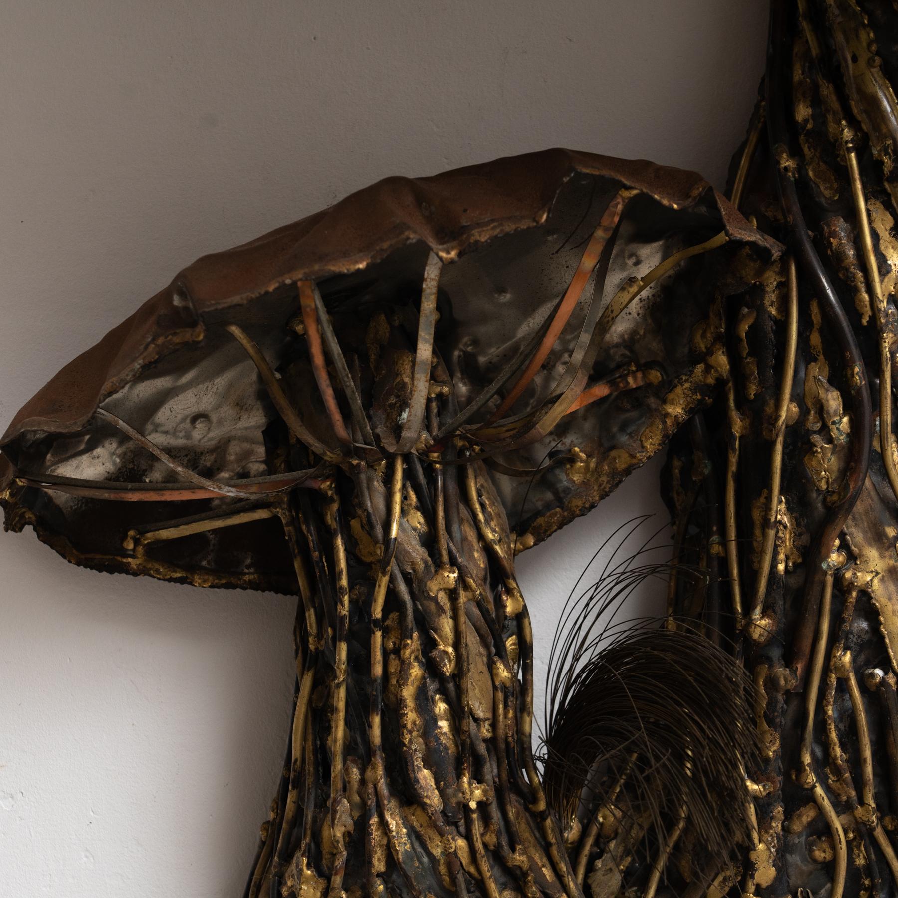 Late 20th Century 'It's Fall Again' - Amazing Metallic Organic Wall Sculpture by Interlude For Sale