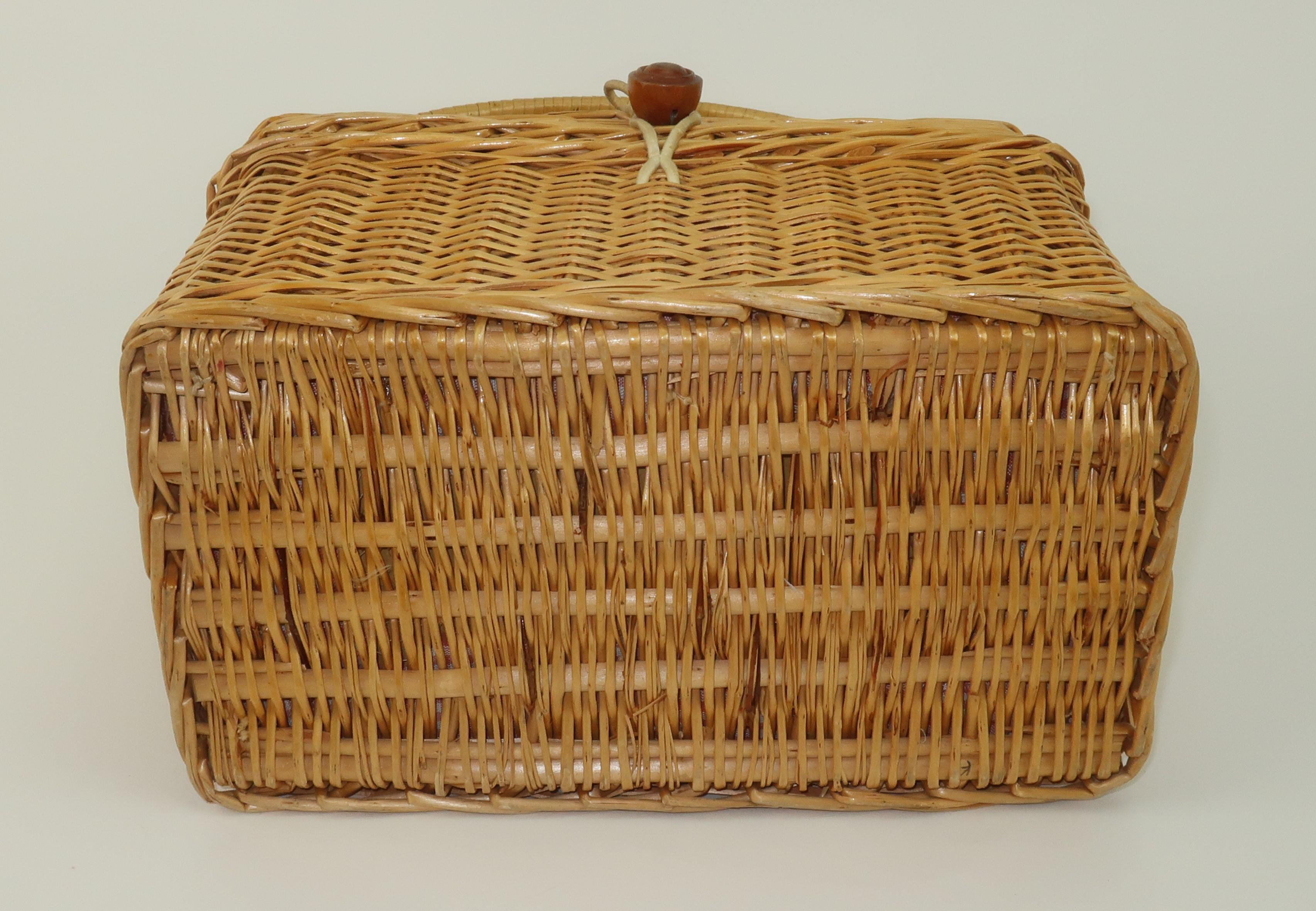 'It's In The Bag' Wicker Straw Basket Handbag With Fruit, 1950's 2