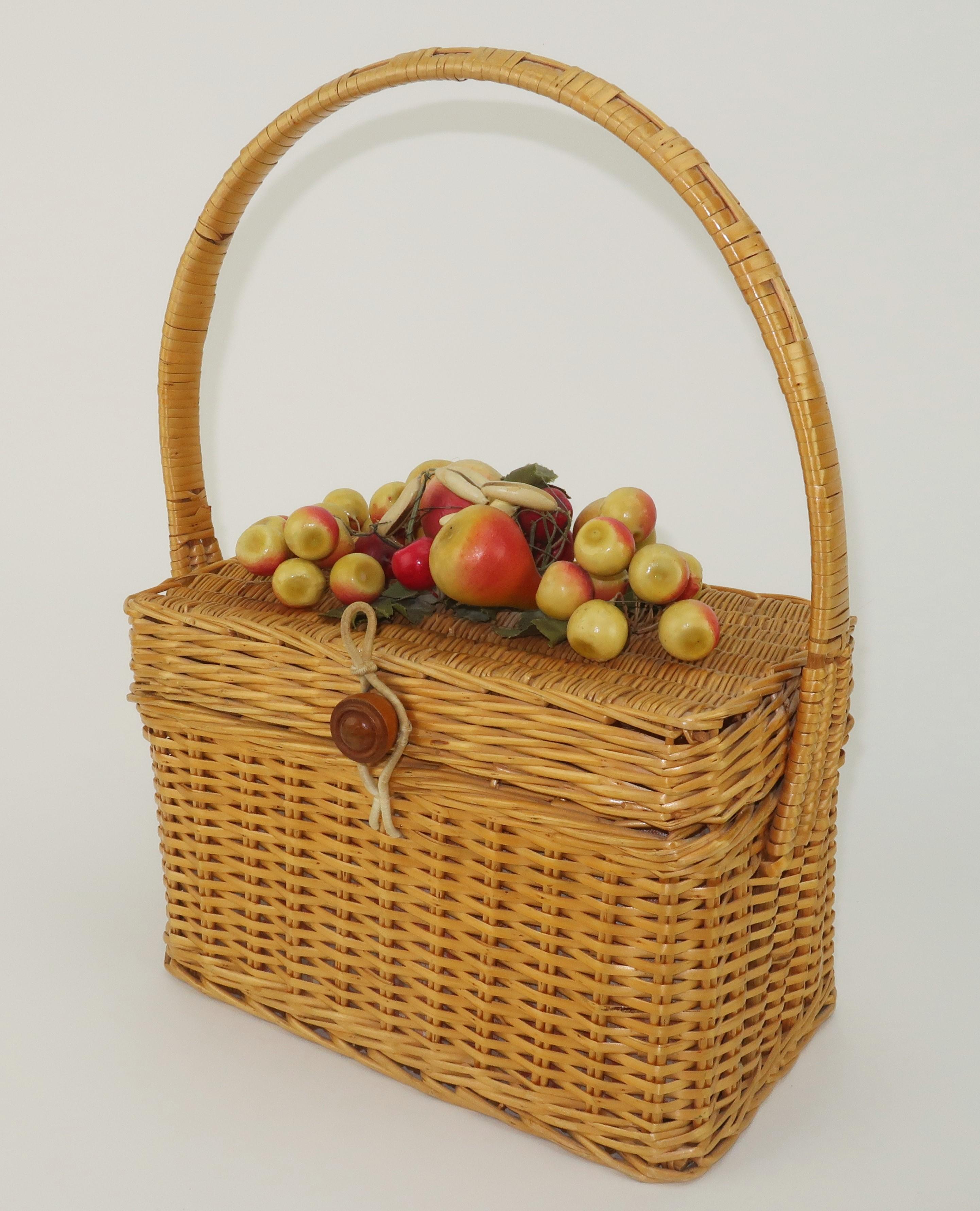 straw basket purse