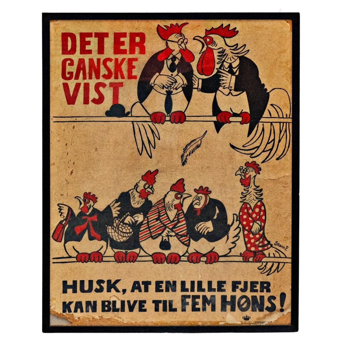 It’s Quite True! – Original Storm P. Lithograph (1940s) – Rare Danish Satirical