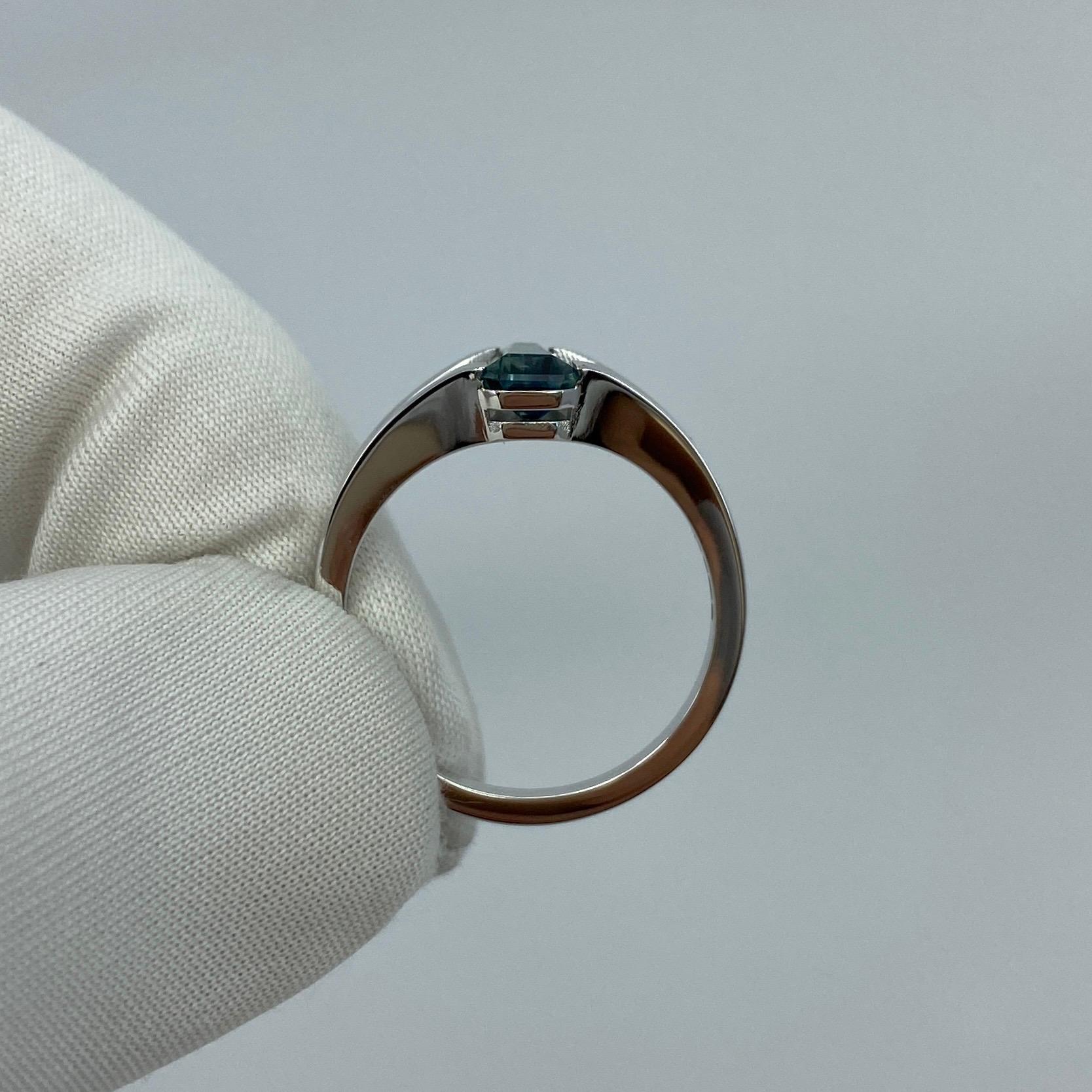 ITSIT Bi Colour Green Blue Australian Sapphire Fancy Cut 18k White Gold Ring 6