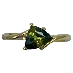 ITSIT Parti Colour Yellow Green Blue Sapphire Trillion 18k Yellow Gold Ring