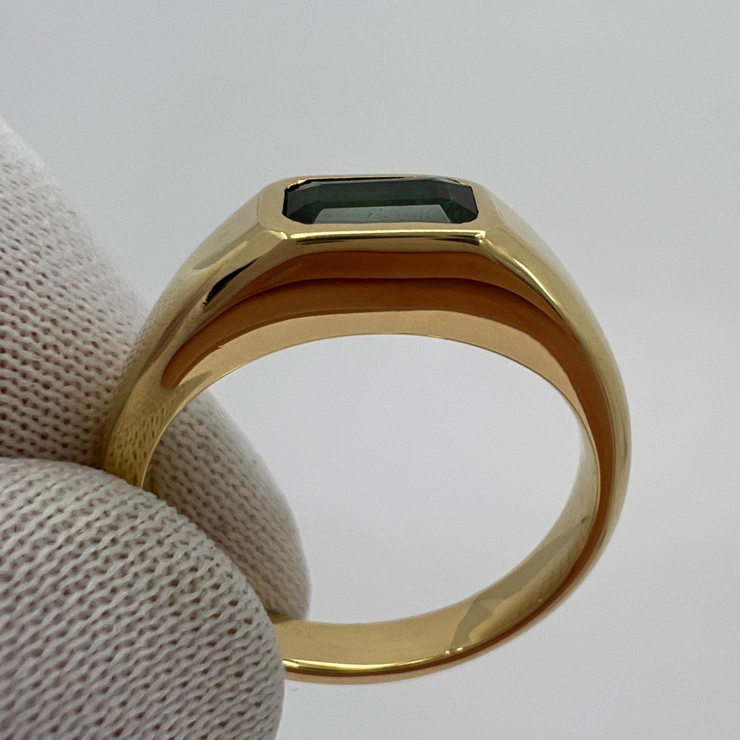 ITSIT Vivid Green Tsavorite Garnet 0.75 Carat Emerald Cut 18k Yellow Gold Ring For Sale 6
