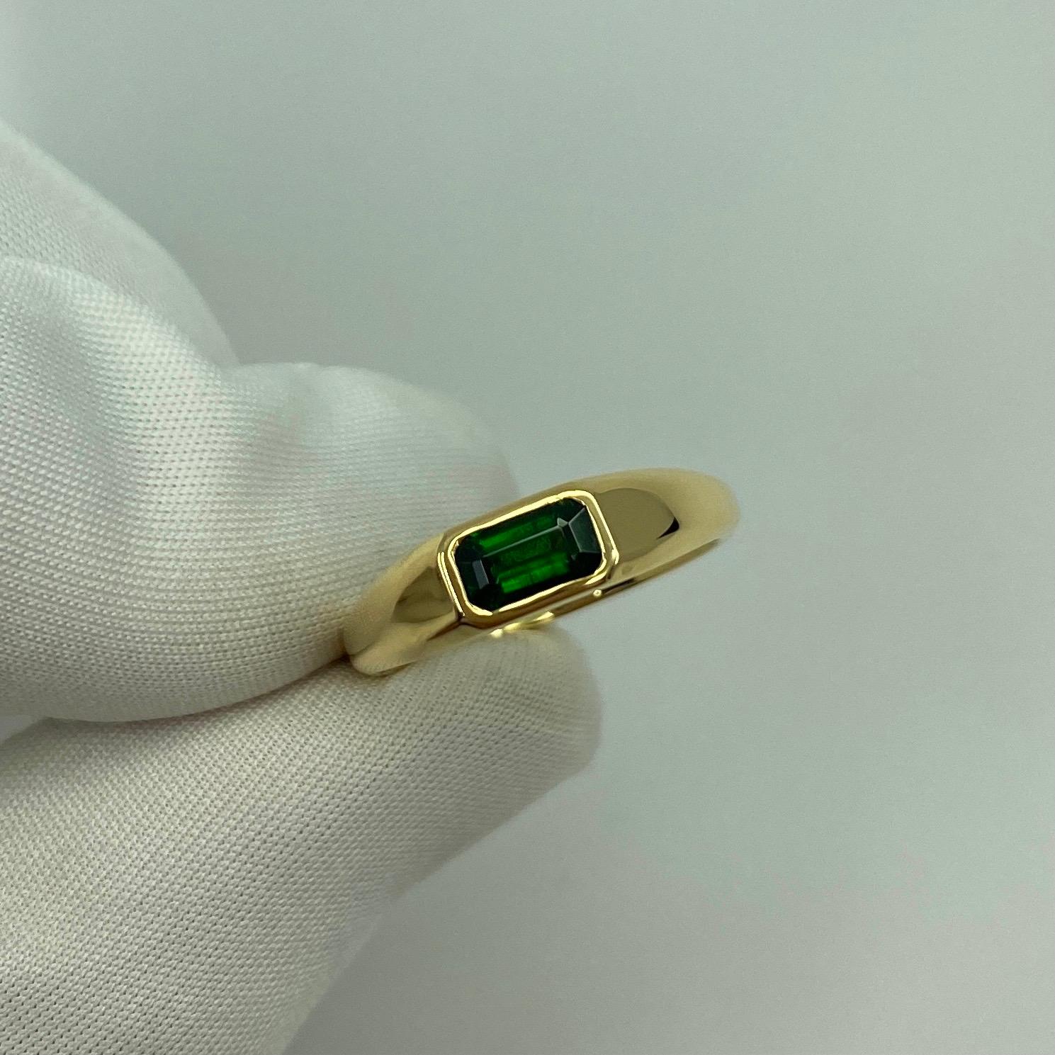 ITSIT Vivid Green Tsavorite Garnet 0.75 Carat Emerald Cut 18k Yellow Gold Ring For Sale 9