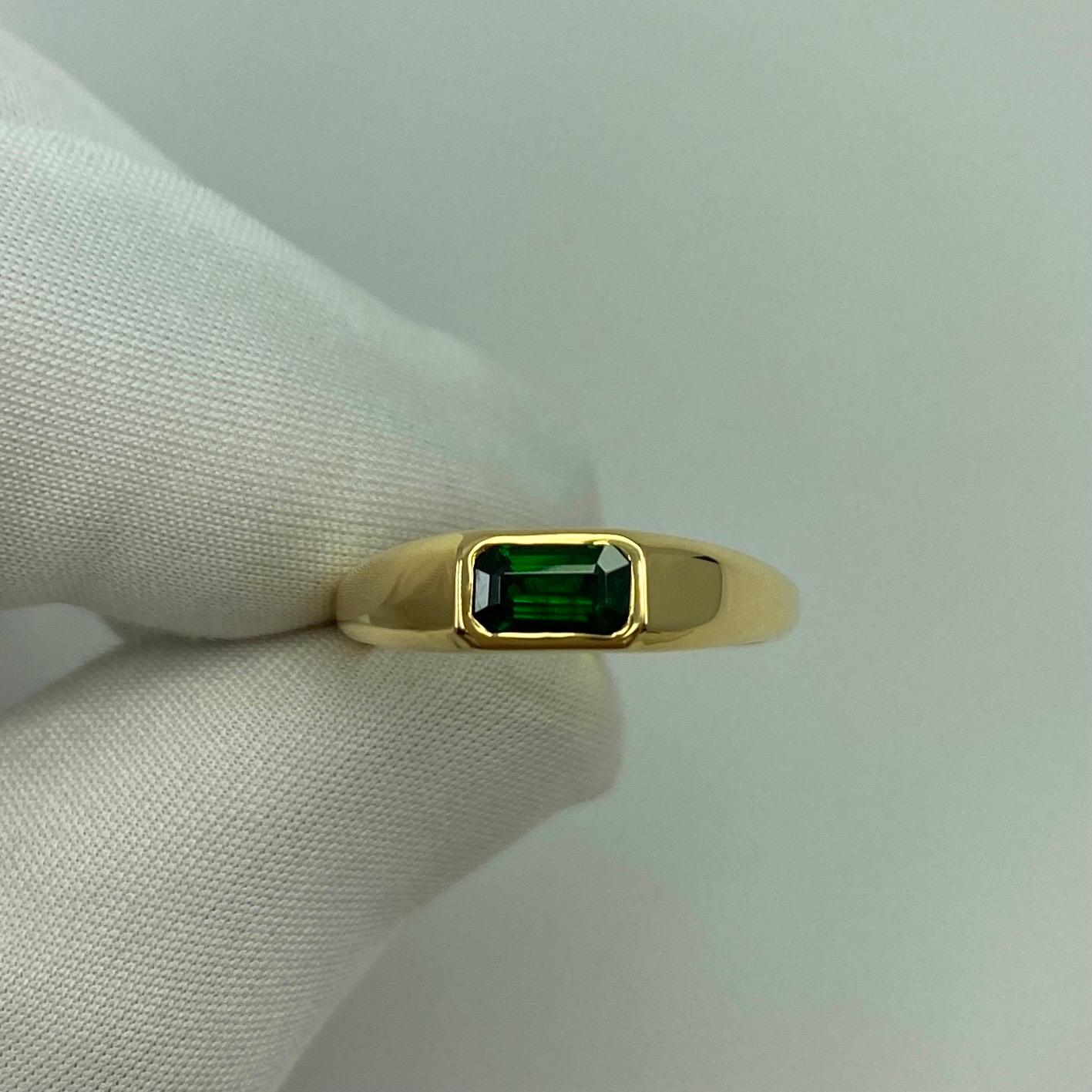 ITSIT Vivid Green Tsavorite Garnet 0.75 Carat Emerald Cut 18k Yellow Gold Ring For Sale 10