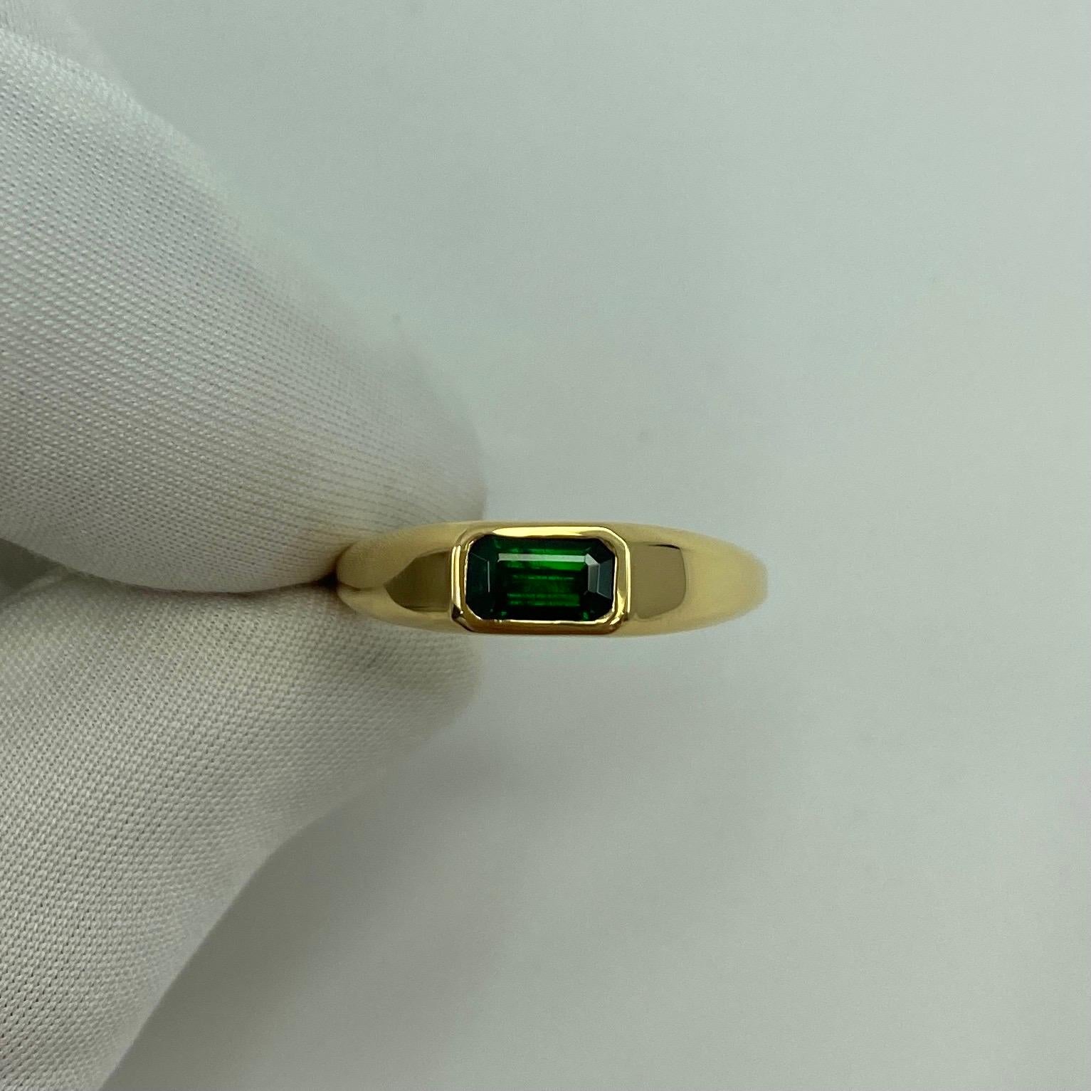 ITSIT Vivid Green Tsavorite Garnet 0.75 Carat Emerald Cut 18k Yellow Gold Ring For Sale 11