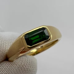ITSIT Bague en or jaune 18 carats avec grenat tsavorite vert vif de 0,75 carat, taille émeraude