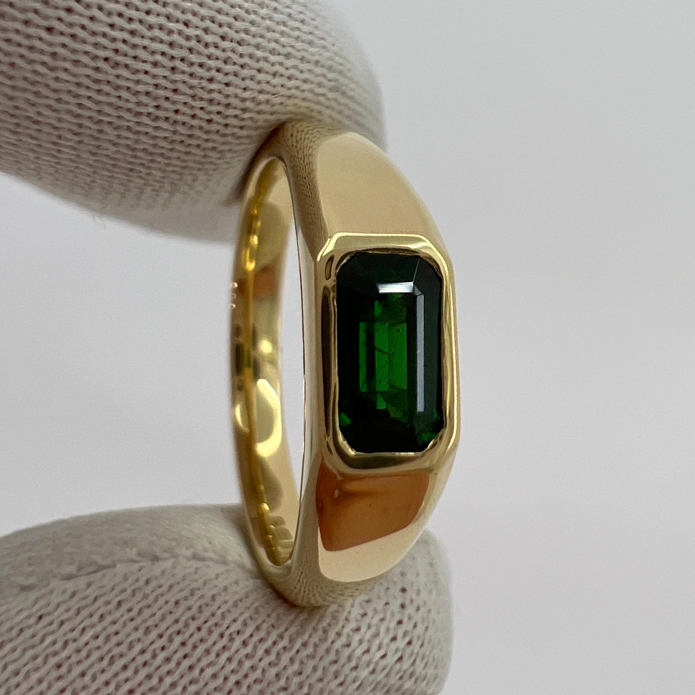 ITSIT Granate tsavorita verde vivo 0,75 quilates talla esmeralda Anillo de oro amarillo de 18 quilates en Nuevo estado para la venta en Birmingham, GB