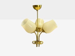 Itsu, Finnish Modern, Pendant Light, Opal Glass, Finland, 1940s