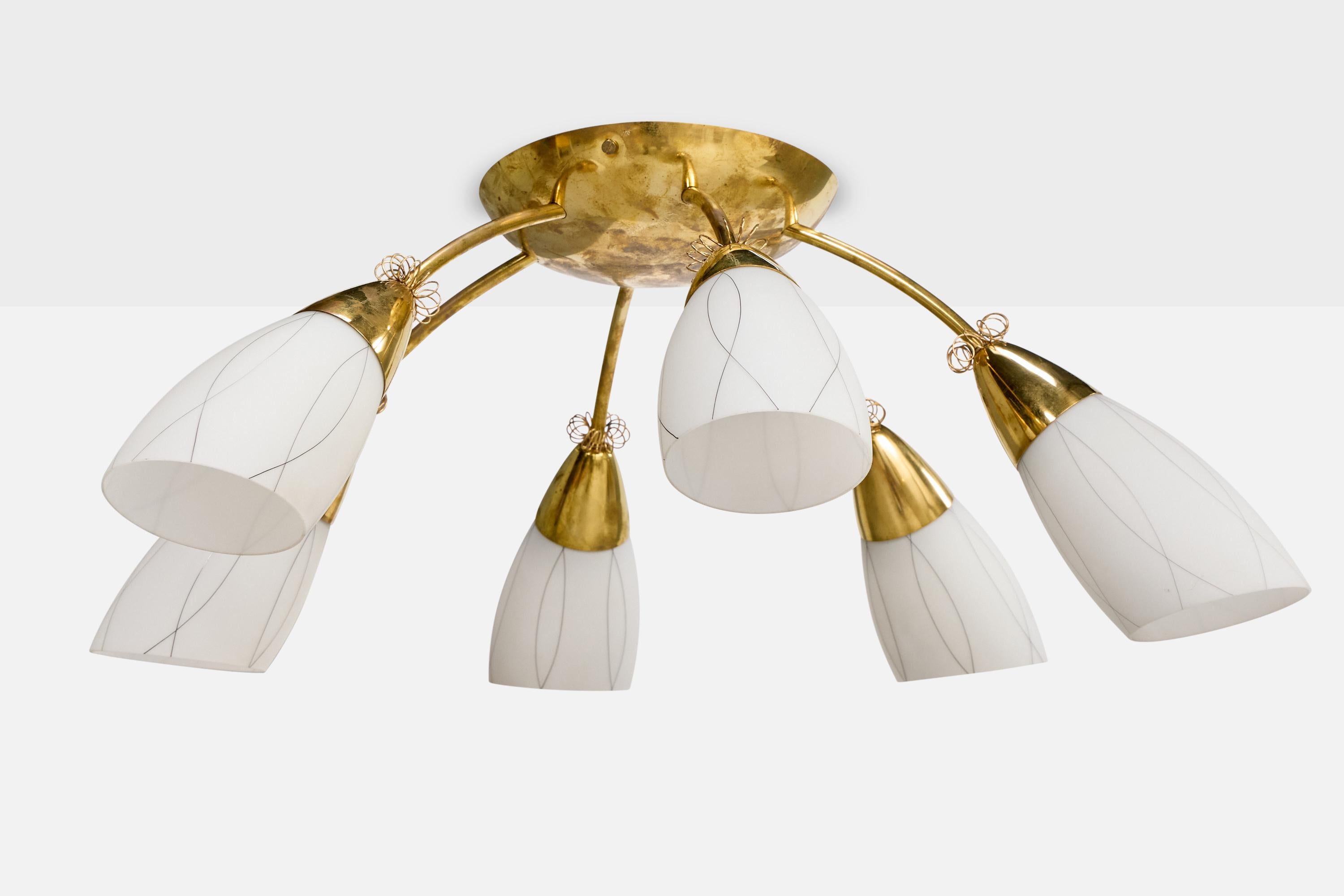 Mid-Century Modern Itsu, monture affleurante, laiton, verre, Finlande, années 1950 en vente