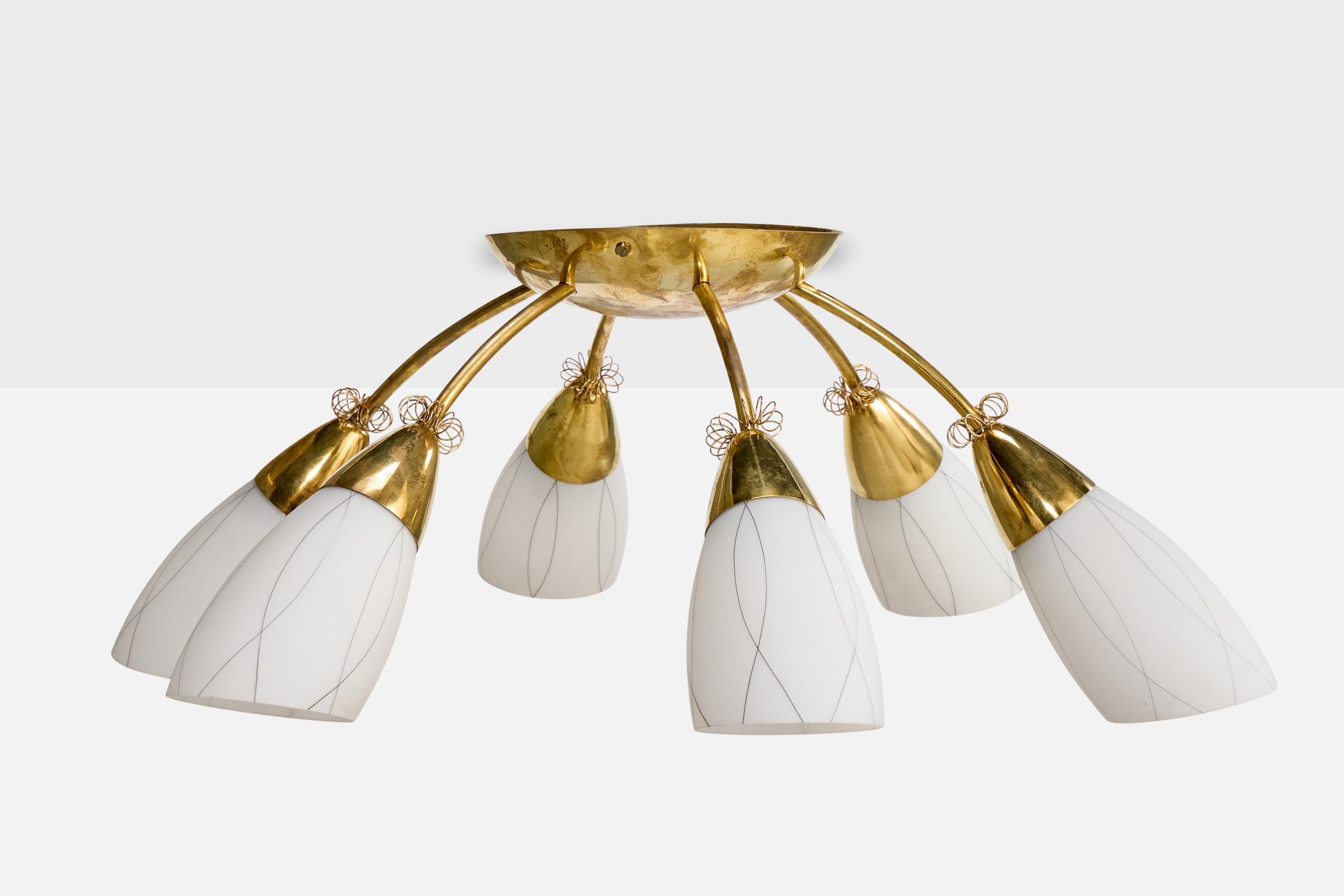 Itsu, monture affleurante, laiton, verre, Finlande, années 1950 Bon état - En vente à High Point, NC