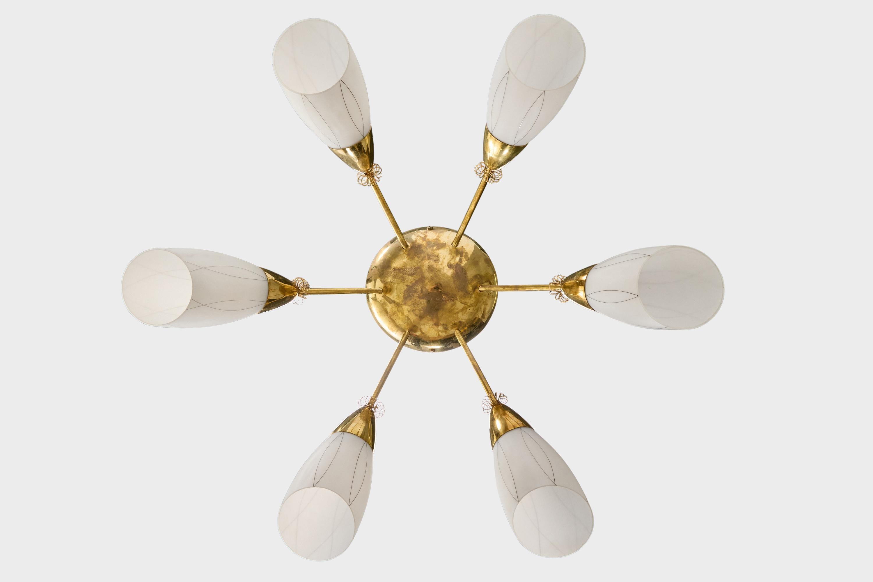 Milieu du XXe siècle Itsu, monture affleurante, laiton, verre, Finlande, années 1950 en vente