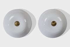 Itsu, lámparas empotradas, cristal, latón, Finlandia, década de 1960