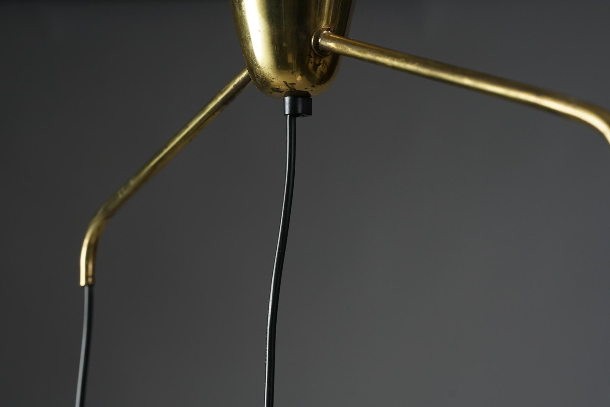 Itsu Mid Century Three Arm Ceiling Lamp, 1950s In Good Condition In Helsinki, FI