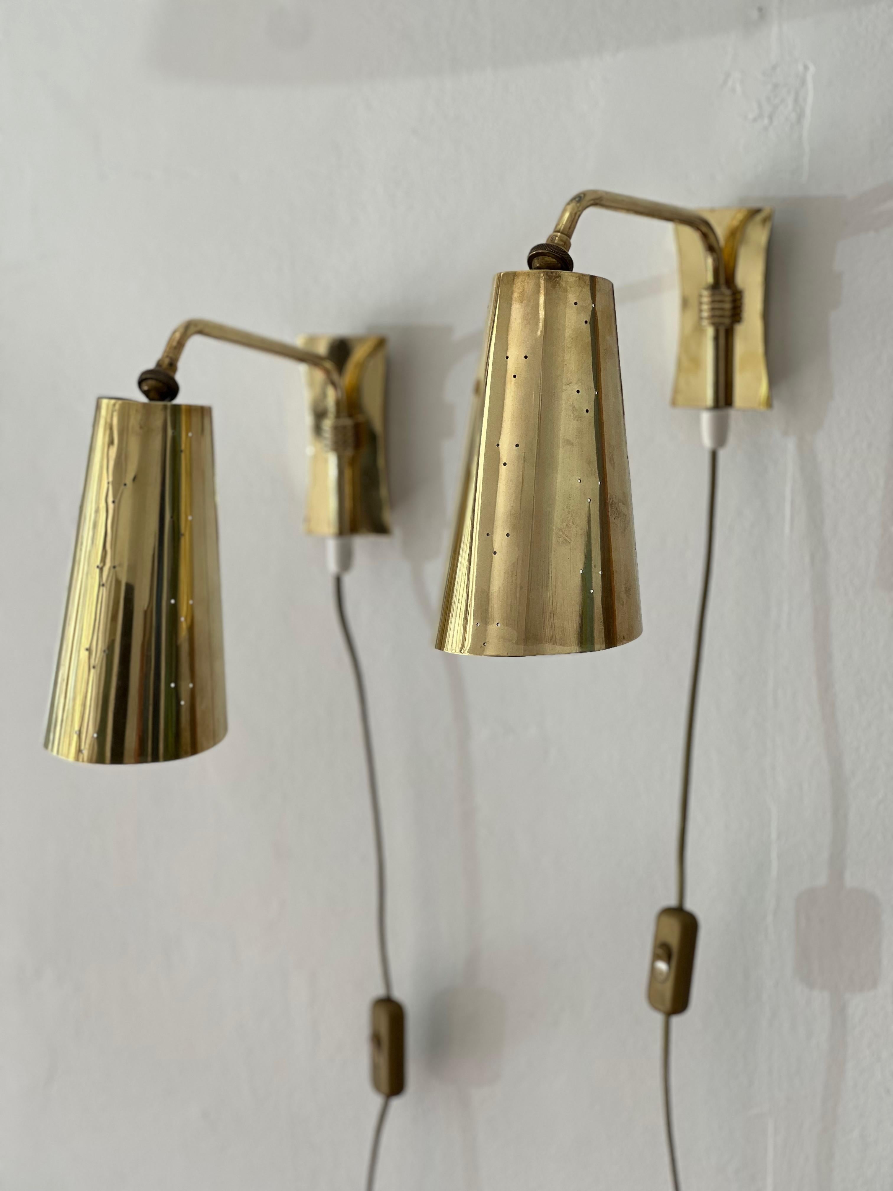 Itsu Oy - Brass Wall Lights - 1950`s For Sale 3
