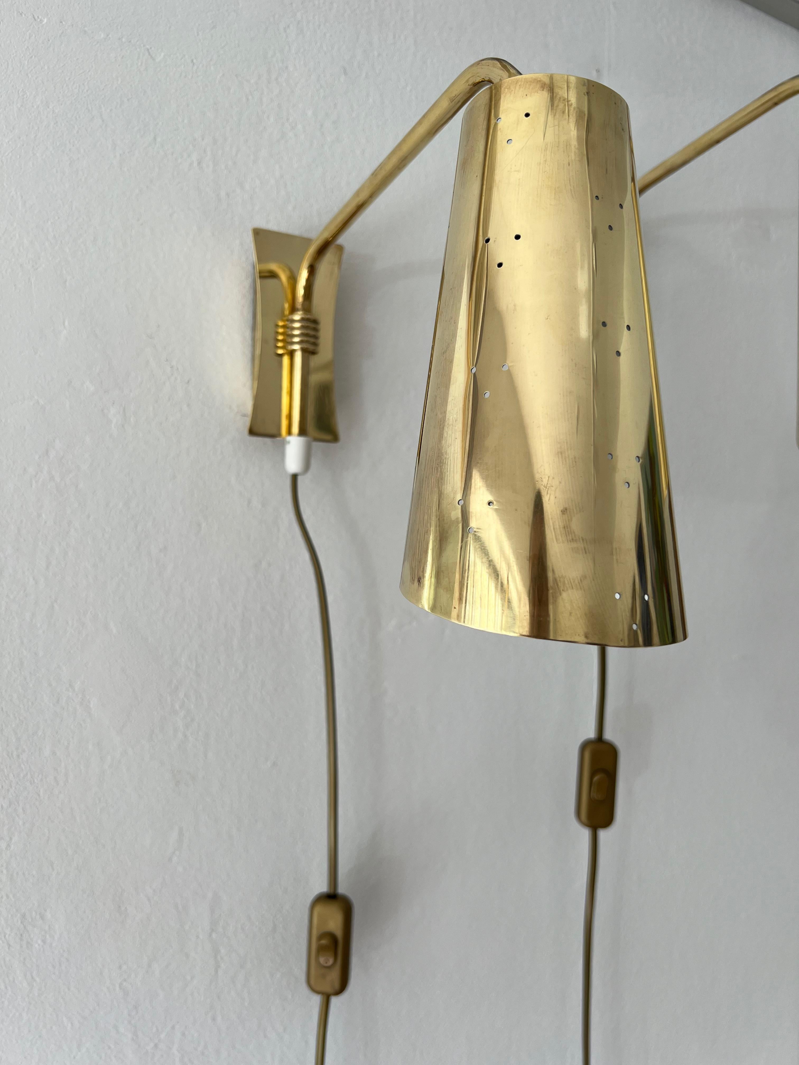 Itsu Oy - Brass Wall Lights - 1950`s For Sale 2