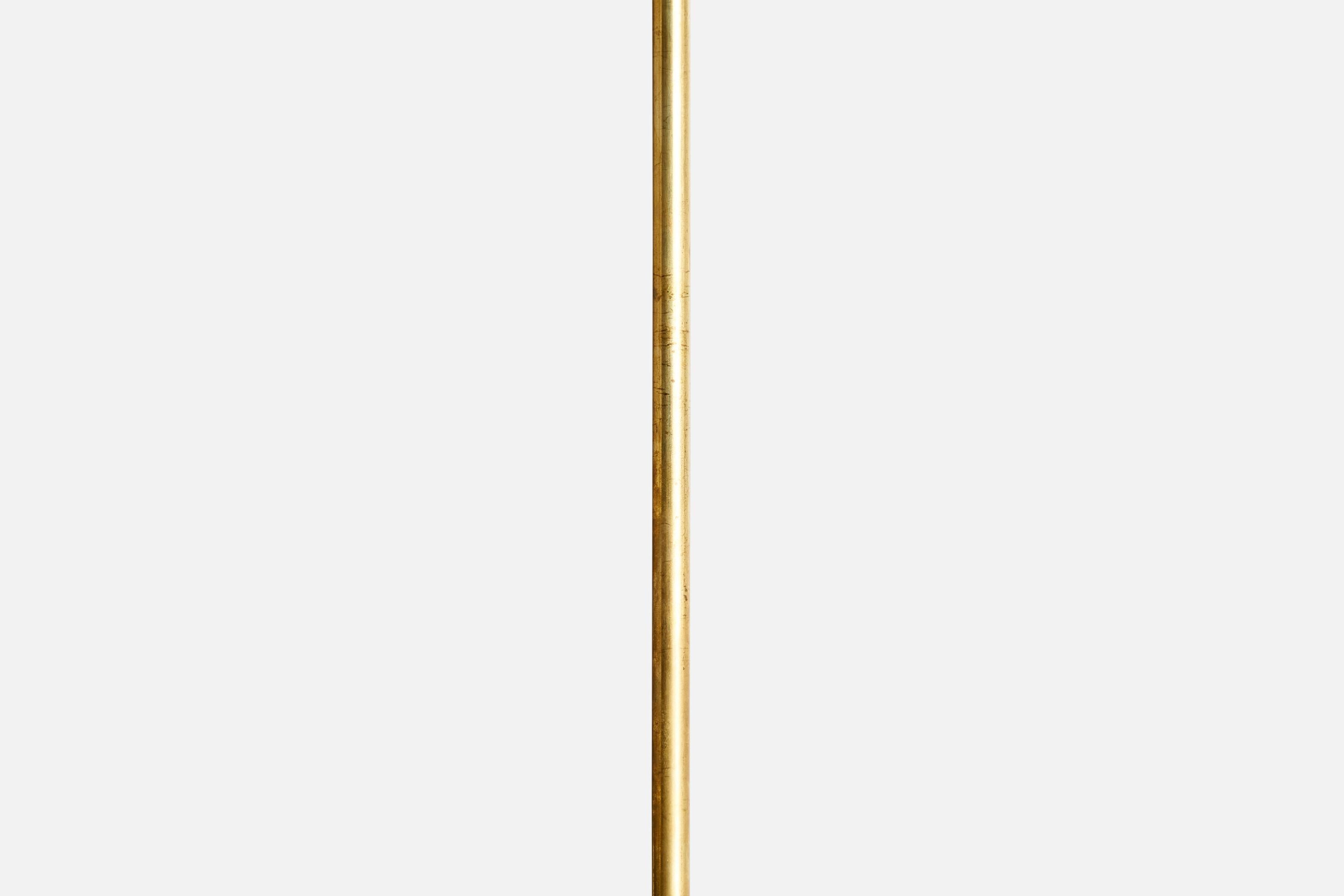 Finnish Itsu OY, Chandelier, Brass, Glass, Finland, 1950s For Sale