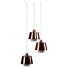 Itsu, set of 3 Finnish 1950's copper pendant lamps