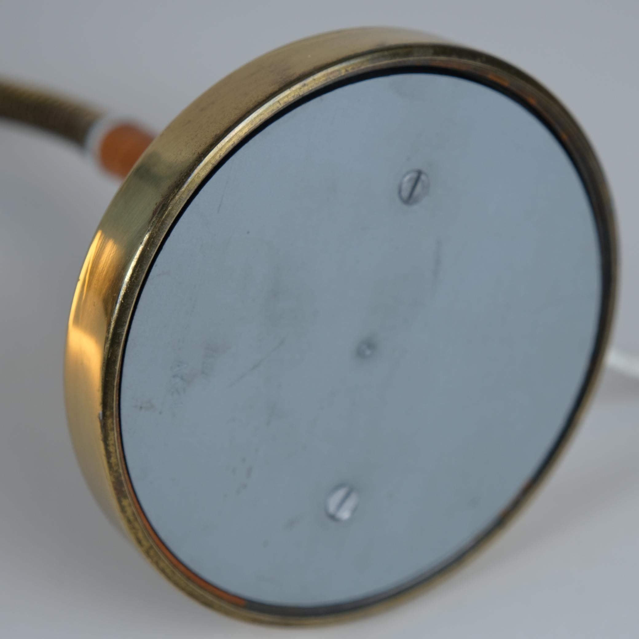 Itsu Table Lamp Ak 21 in White, Gray, Leather and Brass, 1950s For Sale 2