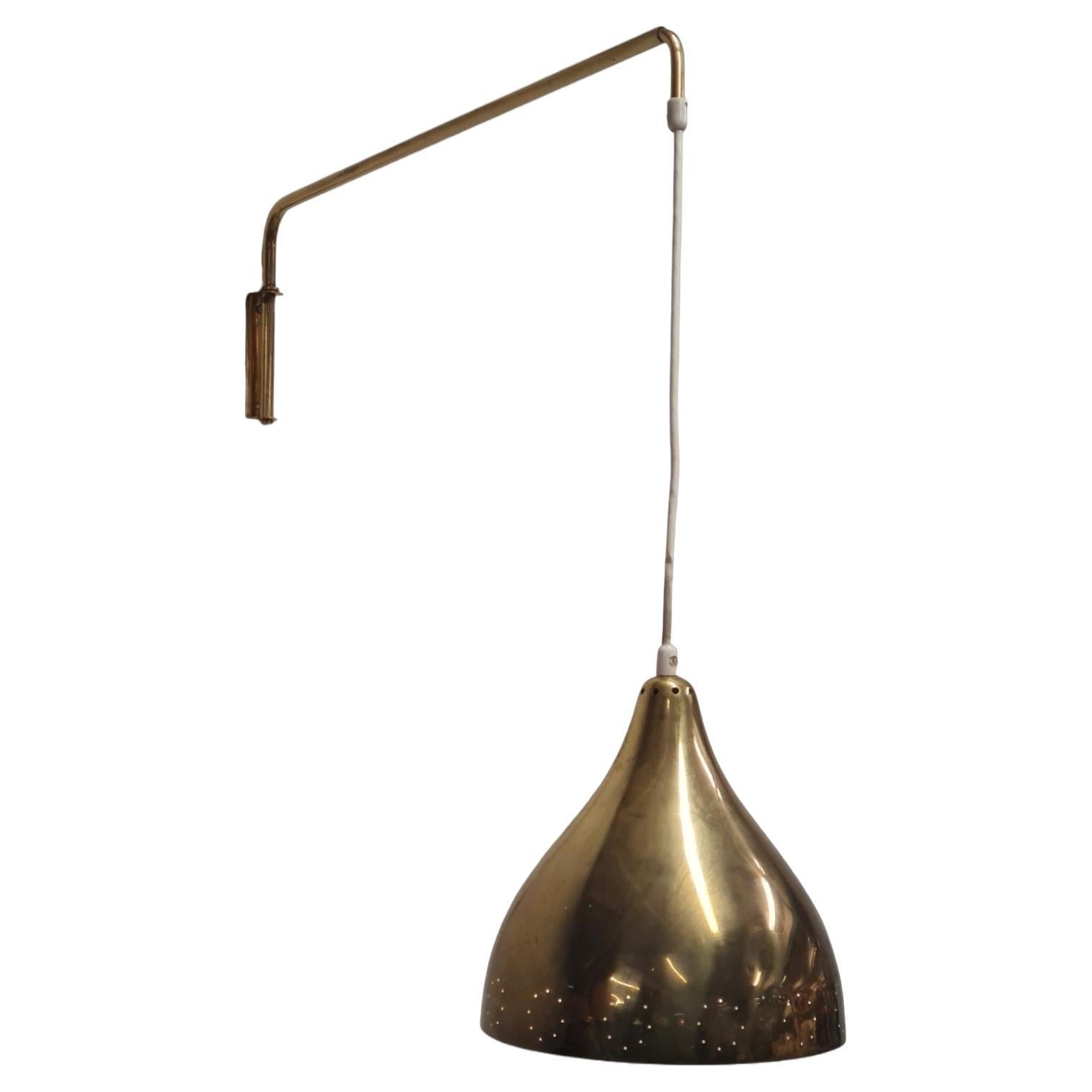 Itsu Telescopic Wall Lamp Model AO 1 in Perfortated Brass For Sale
