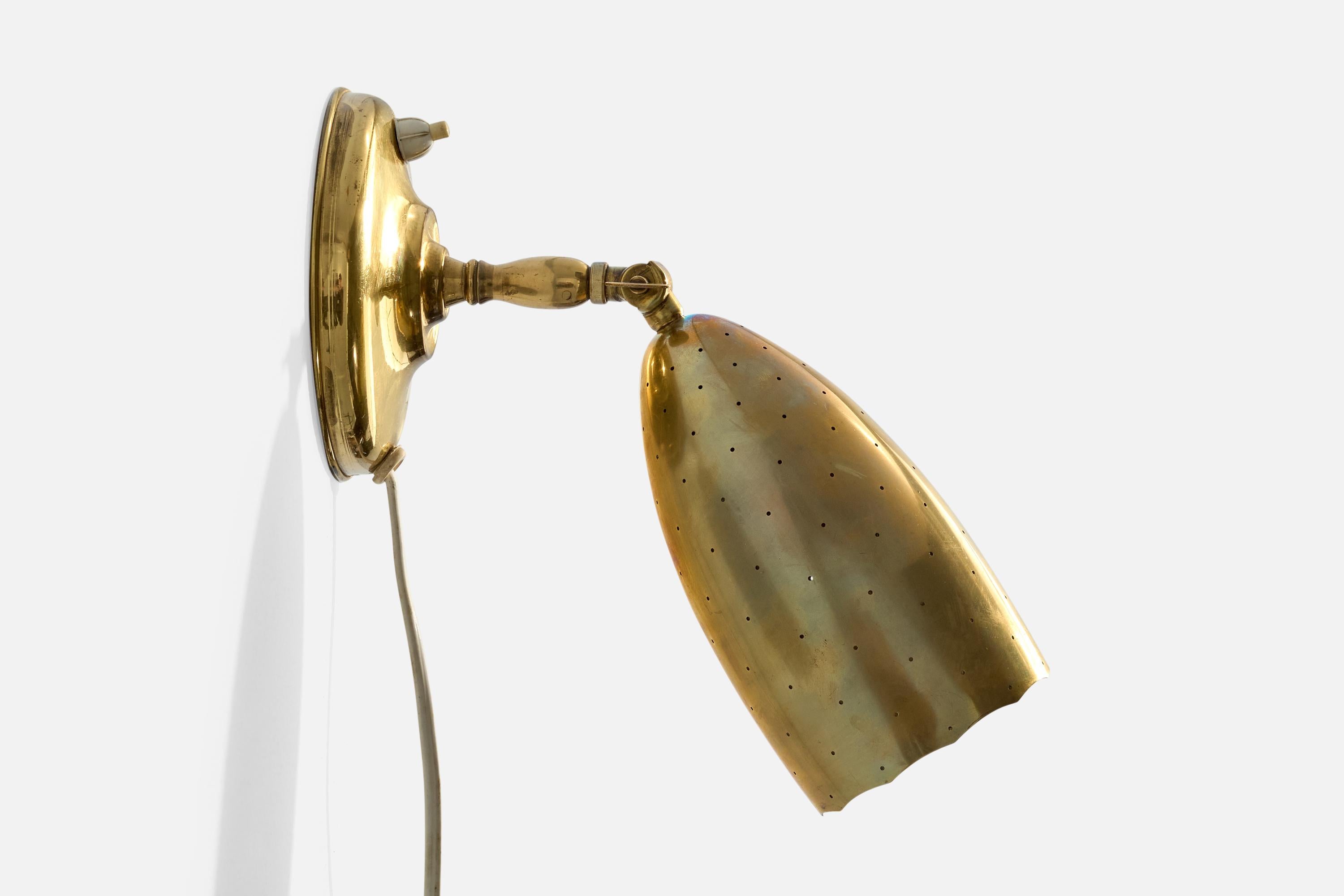 Finnish Itsu, Wall Light, Brass, Finland, 1950s For Sale
