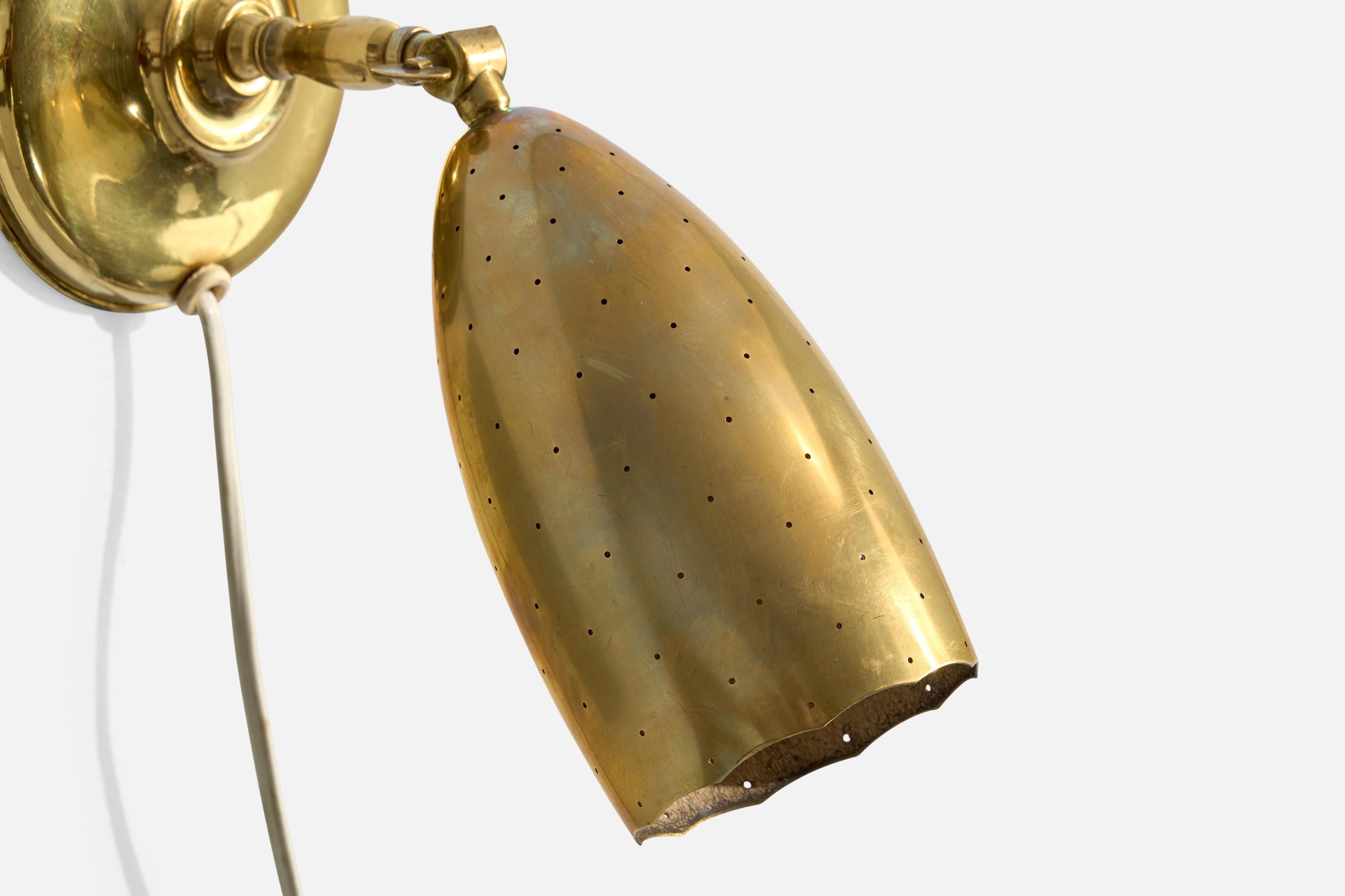 Mid-20th Century Itsu, Wall Light, Brass, Finland, 1950s For Sale