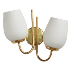 Itsu, Wall Light, Brass, Glass, Italy, 1940s