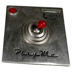 ITSUS Beverage Co Play Me Vintage Belt Buckle Insert Coin Silver and Red