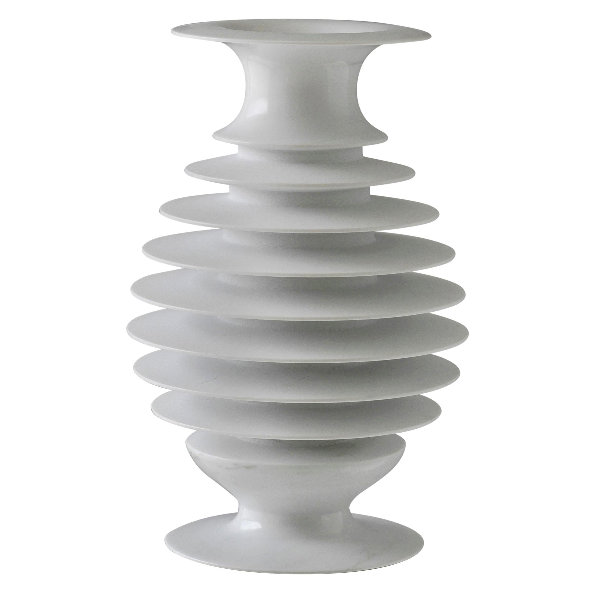 Ittio Vase in Bianca Carra Marble by Kreoo For Sale