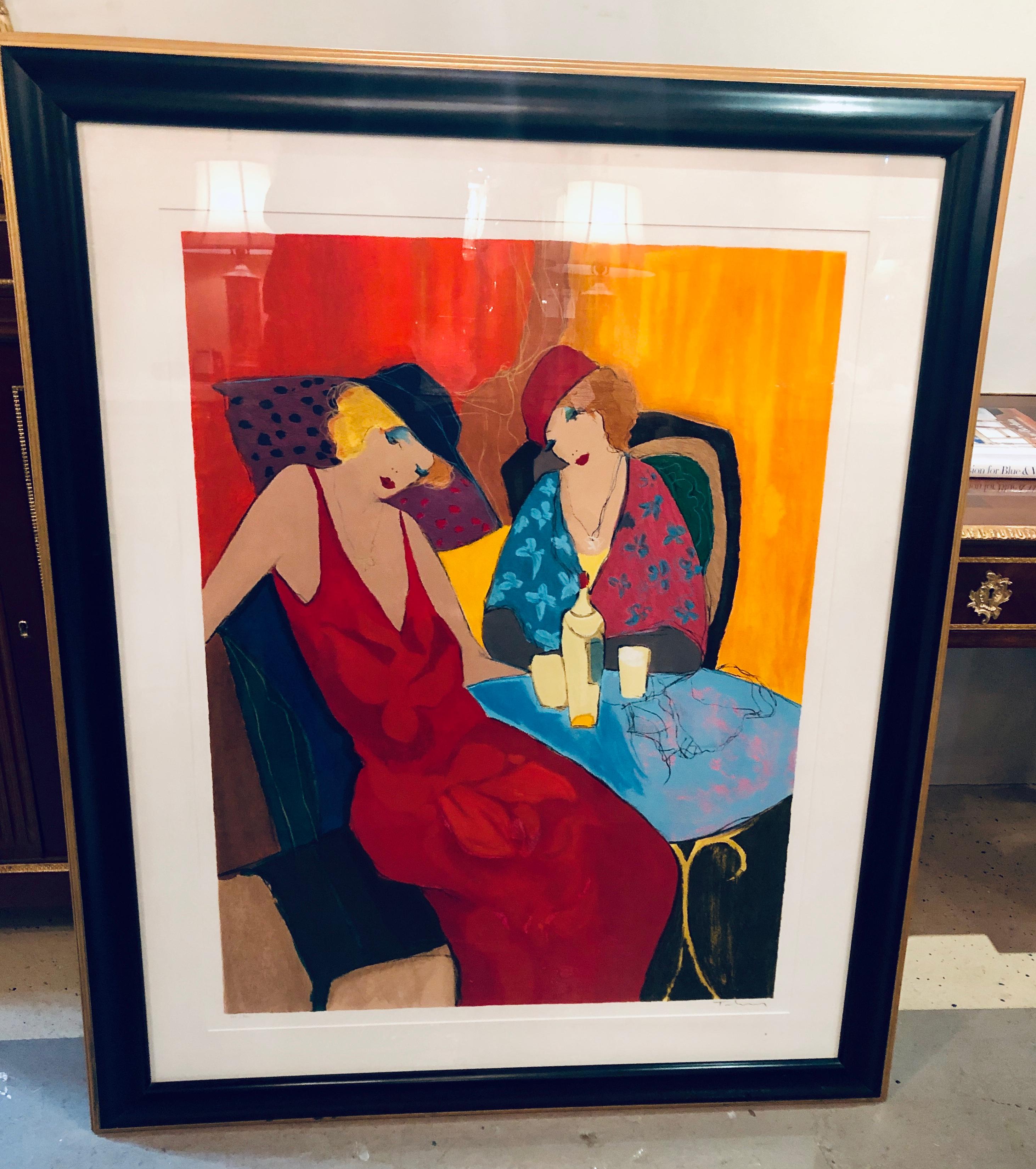 Art Deco Itzchack Tarkay Serigraph Signed and Numbered in Fine Frame