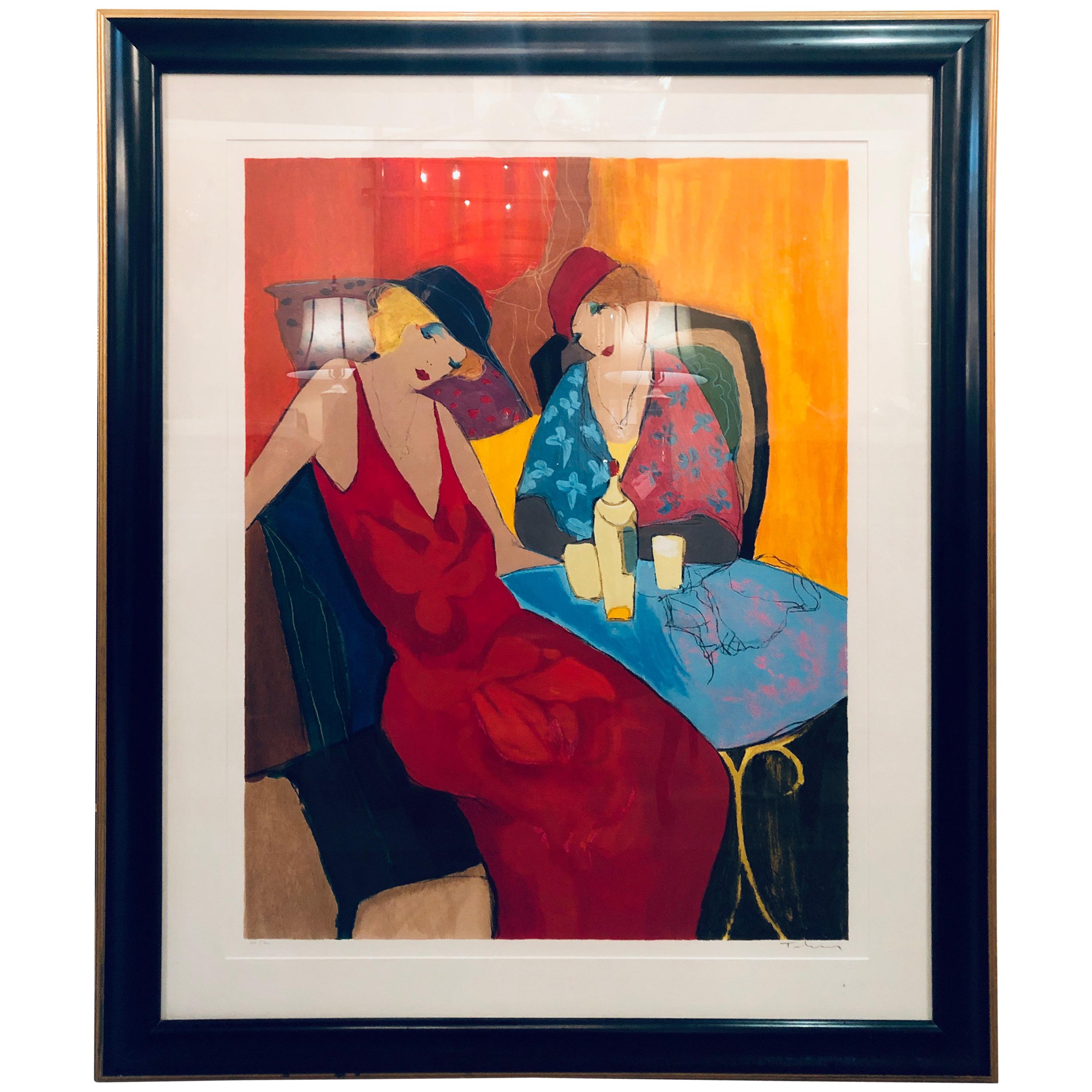 Itzchack Tarkay Serigraph Signed and Numbered in Fine Frame