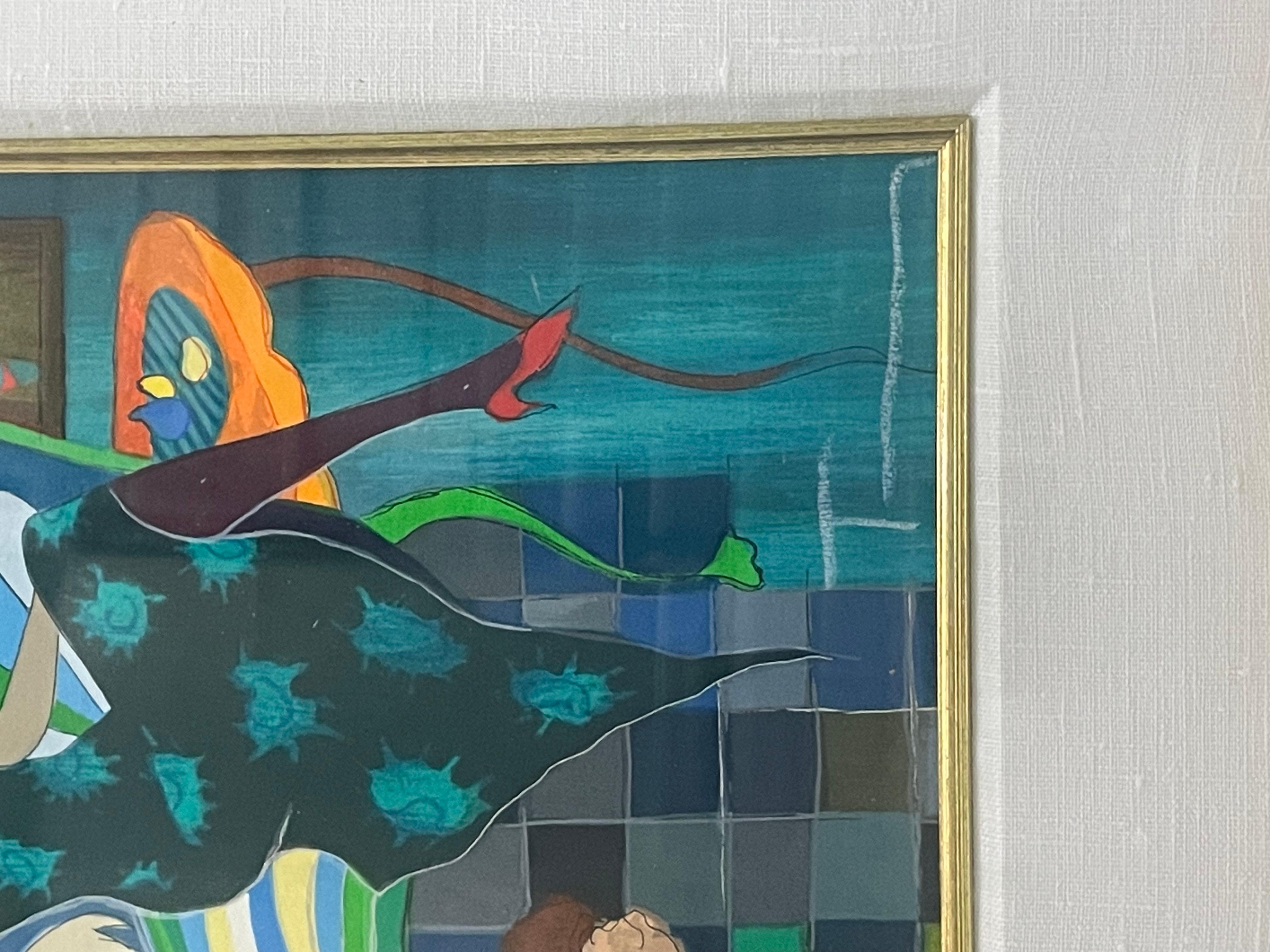 This is an Itzchak Tarkay serigraph signed and numbered “A Simple Life”. In good shape some scratching on the bottom of the frame. Measures 22x20