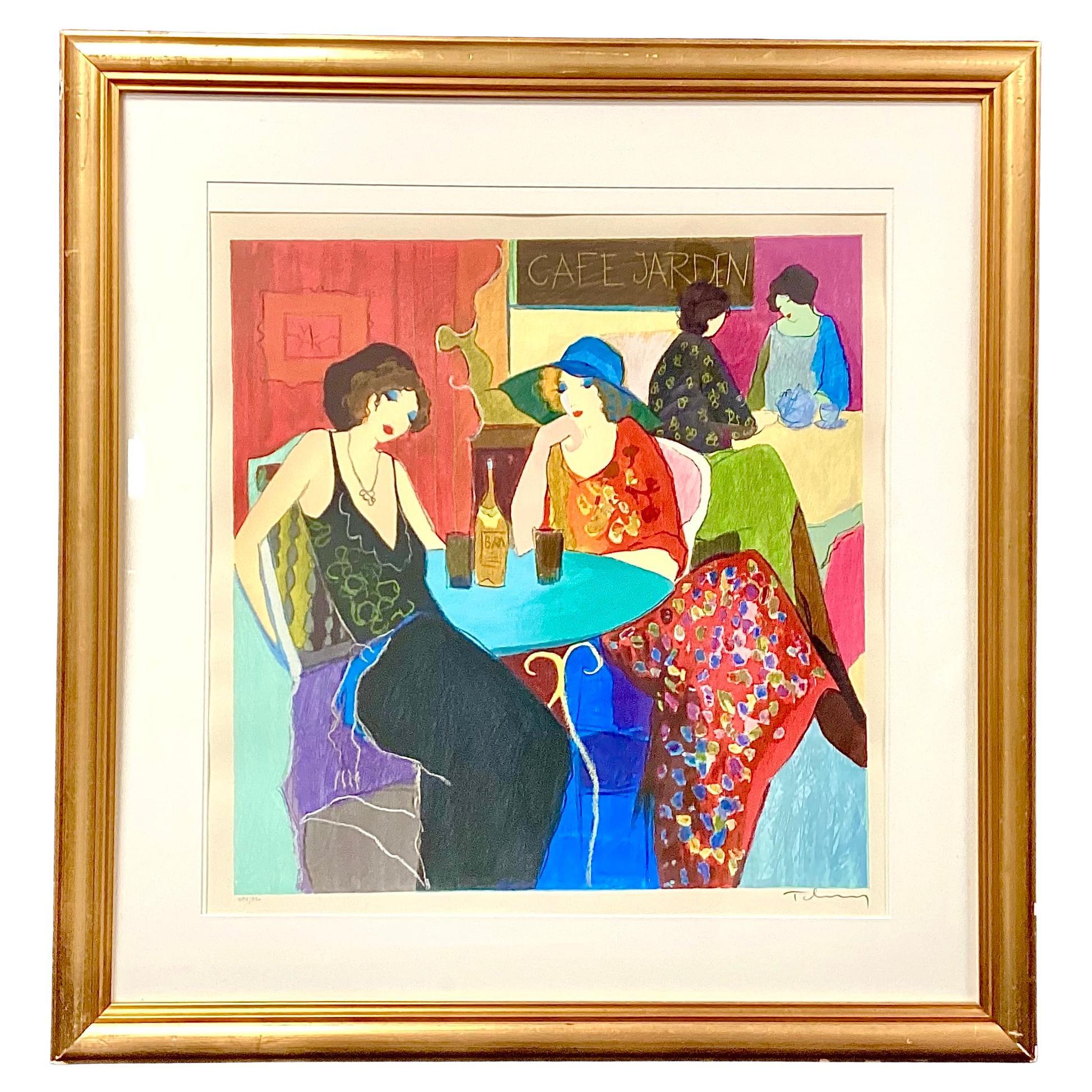 Serigrafia "Cafe Jarden" di Itzchak Tarkay