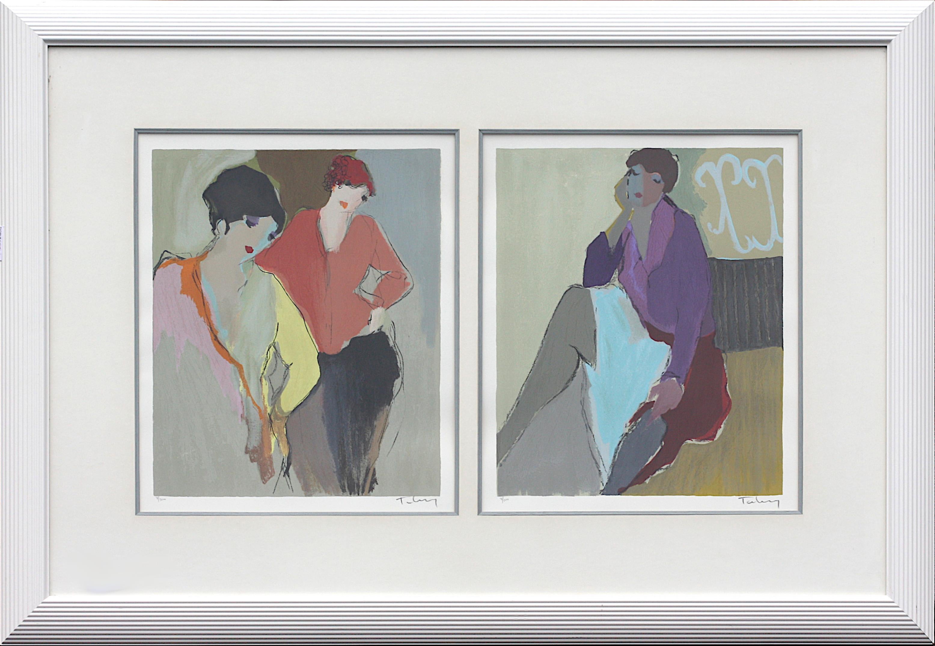 
Itzchak Tarkay, (Israel, 1935-2012) Serografien/LithografienHappy Memories, paarweise gerahmt, signiert, l.r., nummeriert, 7/300, l.l., rückseitig mit Wentworth Gallery Label, Miami, FL.
Seitenmaß von jedem, 21 x 17 Zoll, insgesamt, mattiert,