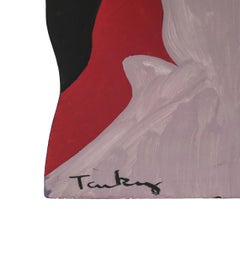Itzchak Tarkay 'Israeli' Metal & Wood, Acrylic Painting Wall Sculpture
