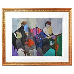Itzchak Tarkay Limited Edition Serigraph "Two Women On A Sofa" 1980 152/300