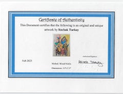 Itzchak Tarkay - Acquerello originale a tecnica mista, firmato a mano, con certificato