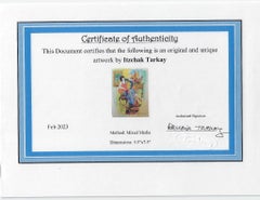 Itzchak Tarkay - Acquerello originale a tecnica mista, firmato a mano, con certificato
